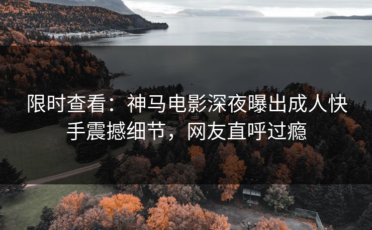 限时查看：神马电影深夜曝出成人快手震撼细节，网友直呼过瘾